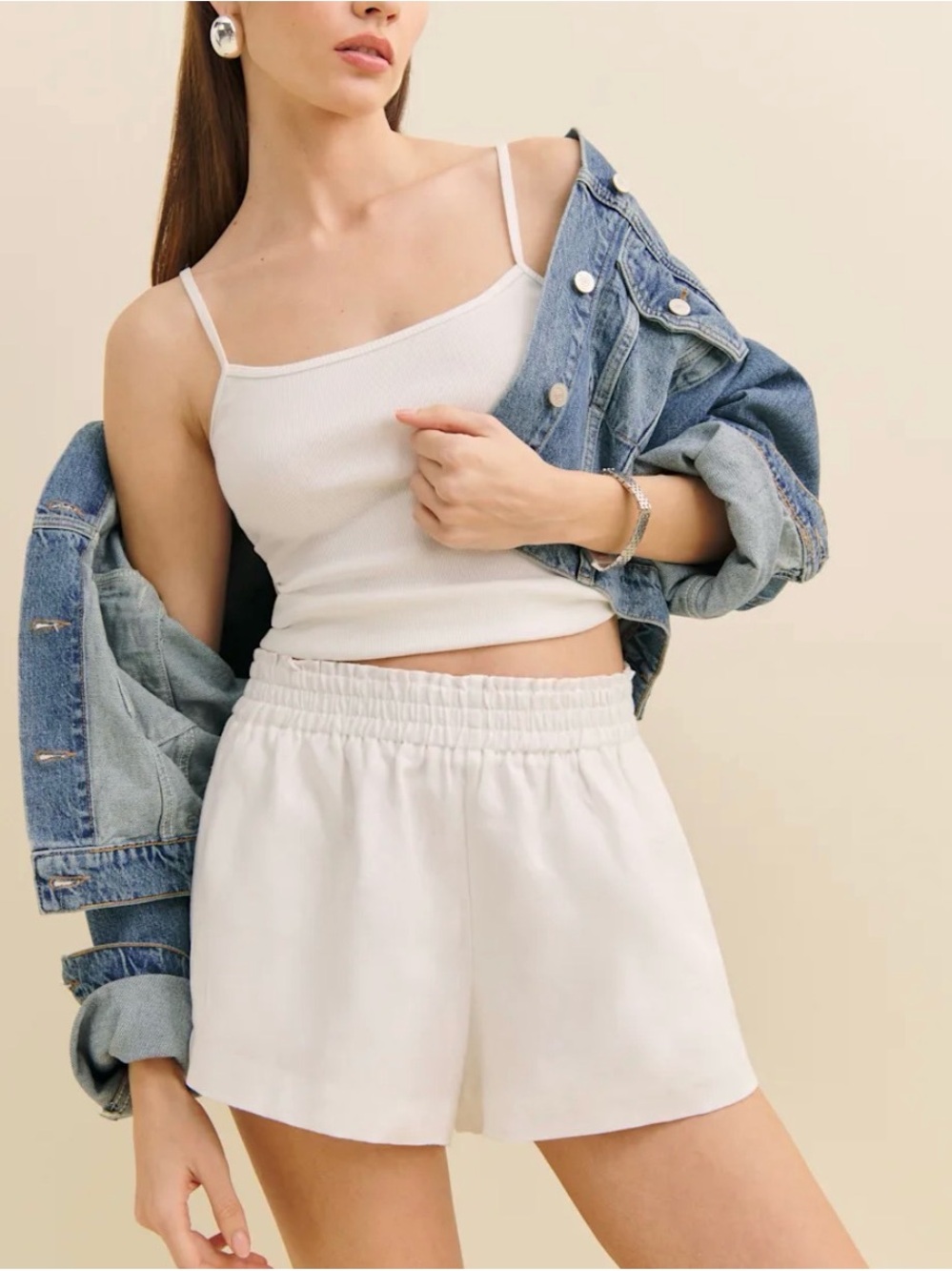 Reformation Mila White Women's Shorts